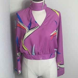 ASOS Batwing Top in Birds of Paradise Print